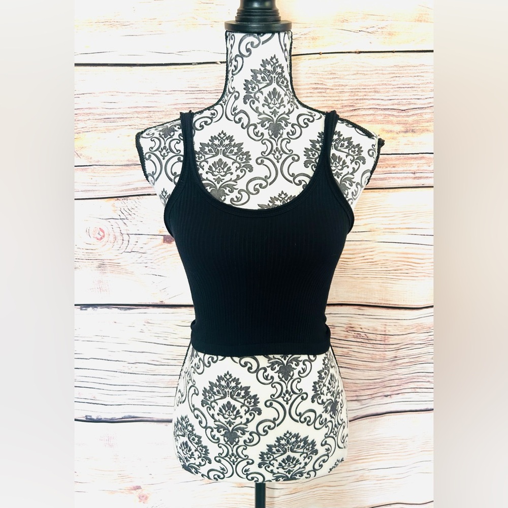 Out from Under Urban Outfitters Black Bae Seamless Rib Scoop Neck Bra Top